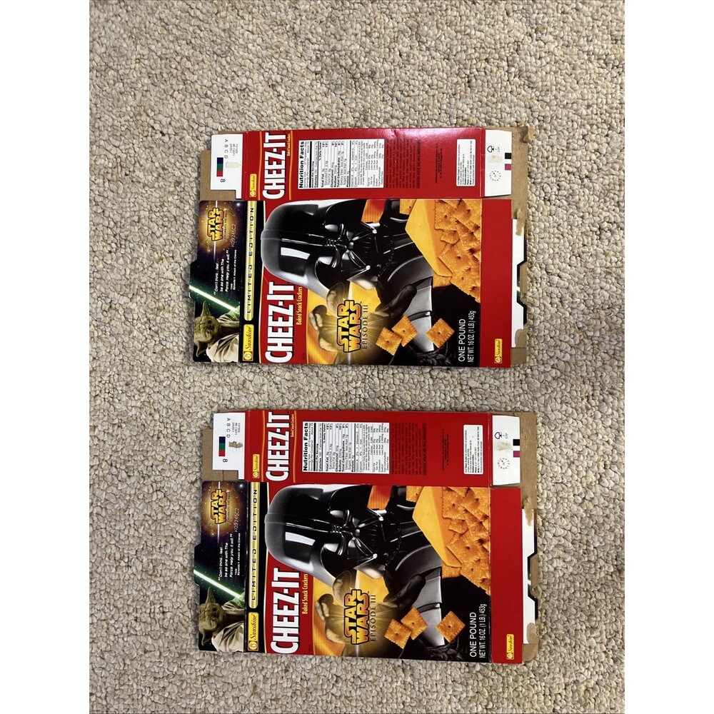 Lot of 2 Collectible Star Wars Cheez it boxes (flattened)